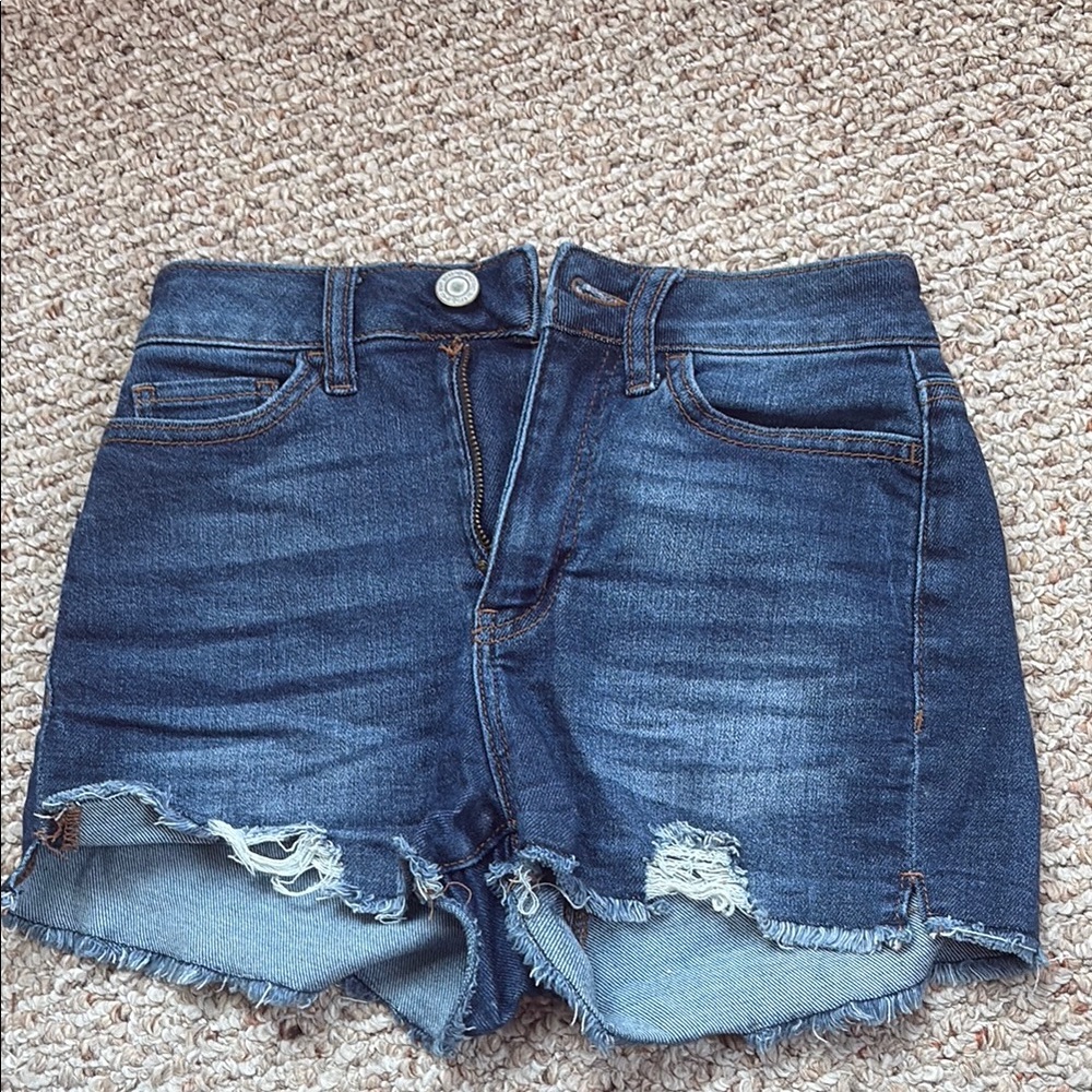 SO Blue Jean Shorts with Distressed Details